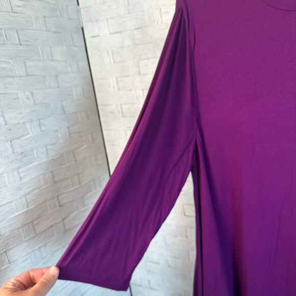 Lane Bryant 3/4 sleeve T-shirt purple romantic whimsygoth normcore plus size - Picture 2 of 11